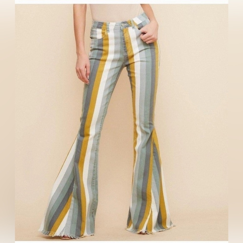 NWT ALTAR’D STATE Striped Flare Jeans Size XS